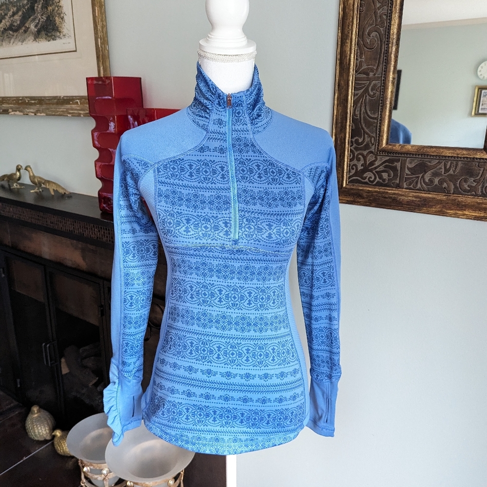 CALIA by CARRIE UNDERWOOD Women's XS Blue Yonder Warm Up Quarter Zip Long SLV 6